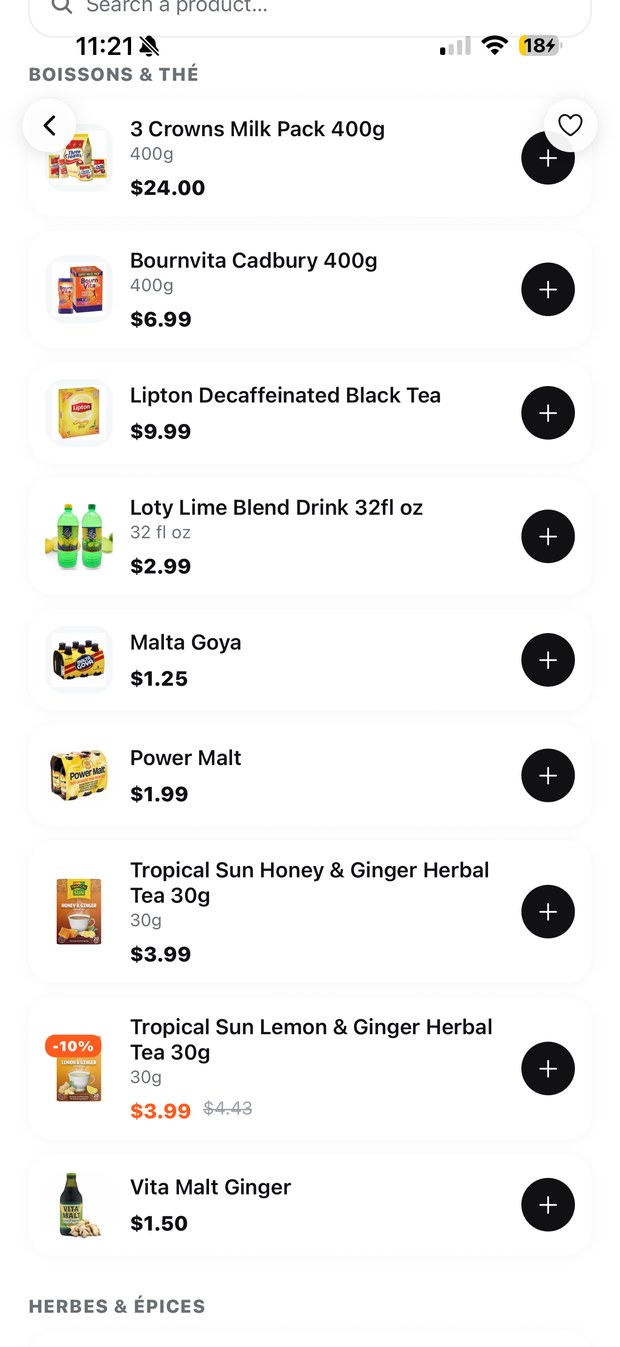 Browsing real products and prices in a store